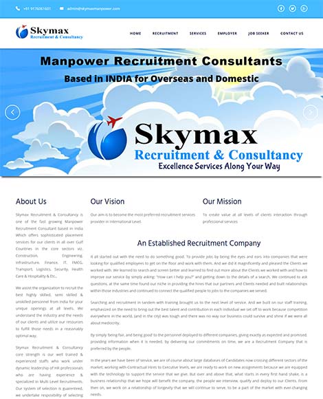 Skymax Man Power Website Design Screenshot