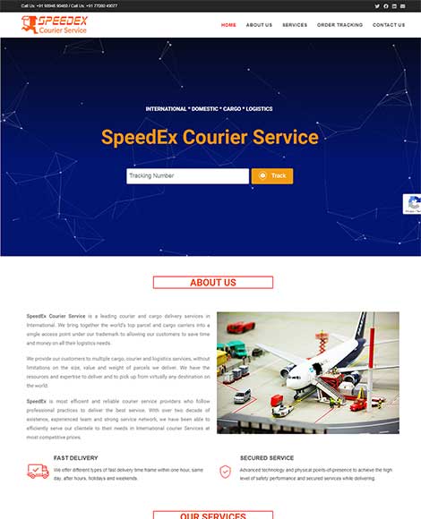 Speedex Courier Service Website Design Screenshot