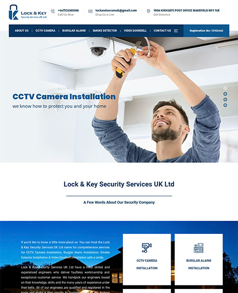 lock and key security services website design screenshot