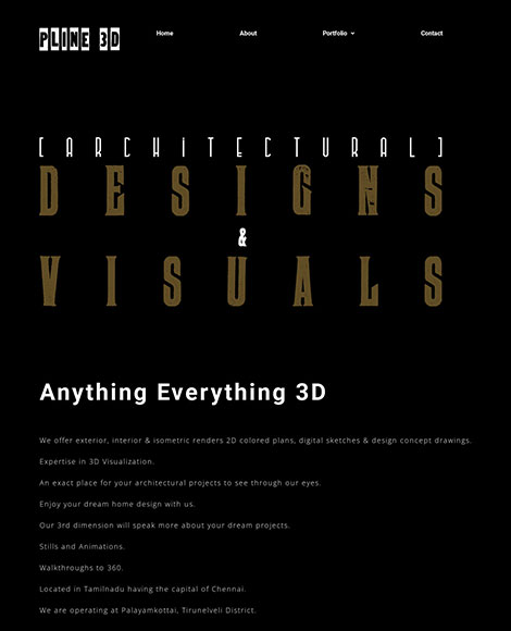 Pline 3D Website Design Screenshot